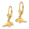 Lex & Lu 14k Yellow Gold 3D Polished Mini Manatee Leverback Earrings - 2 - Lex & Lu