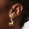 Lex & Lu 14k Yellow Gold 3D and Polished Leverback Horse Earrings - 3 - Lex & Lu