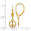 Lex & Lu 14k Yellow Gold 3D Peace Symbol Leverback Earrings LALTF1788 - 3 - Lex & Lu