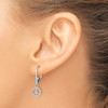 Lex & Lu 14k White Gold 3D Peace Symbol Leverback Earrings LALTF1788W - 3 - Lex & Lu