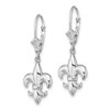 Lex & Lu 14k White Gold Small Fleur-De-Lis Leverback Earrings - 2 - Lex & Lu