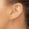 Lex & Lu 14k Yellow Gold 3D Peace Symbol Leverback Earrings LALTF1799 - 3 - Lex & Lu