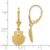 Lex & Lu 14k Yellow Gold 2D Beaded Scallop Shell Leverback Earrings - 4 - Lex & Lu