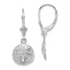 Lex & Lu 14k White Gold Polished Sand Dollar Leverback Earrings - Lex & Lu