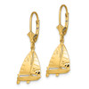 Lex & Lu 14k Yellow Gold 3D Sailboat Leverback Earrings - 2 - Lex & Lu