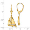 Lex & Lu 14k Yellow Gold 3D Sailboat Leverback Earrings - 4 - Lex & Lu