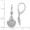 Lex & Lu 14k White Gold and Textured Scallop Shell Leverback Earrings - 4 - Lex & Lu