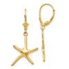 Lex & Lu 14k Yellow Gold Dancing Starfish Leverback Earrings - Lex & Lu