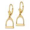 Lex & Lu 14k Yellow Gold 3D Small Horse Stirrup Leverback Earrings - 2 - Lex & Lu