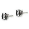 Lex & Lu Sterling Silver Black & White Color CZ 6mm Round Post Earrings LAL24122 - 2 - Lex & Lu