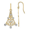 Lex & Lu 14k Yellow Gold w/Rhodium Fancy Dangle Wire Earrings LALTF1875 - Lex & Lu