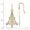 Lex & Lu 14k Yellow Gold w/Rhodium Fancy Dangle Wire Earrings LALTF1875 - 4 - Lex & Lu