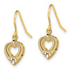 Lex & Lu 14k Yellow Gold w/Rhodium Polished Heart Shepherd Hook Earrings - 2 - Lex & Lu