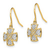 Lex & Lu 14k Yellow Gold w/Rhodium Fancy Dangle Wire Earrings LALTF1889 - 2 - Lex & Lu