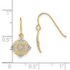 Lex & Lu 14k Yellow Gold w/Rhod D/C Center Mini Filigree Medallion Wire Earrings - 4 - Lex & Lu