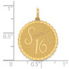 Lex & Lu 14k Yellow Gold Sweet 16 Charm LALXAC751 - 3 - Lex & Lu