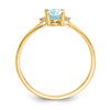 Lex & Lu 14k Yellow Gold Diamond and Aquamarine Birthstone Ring Size 6 - 2 - Lex & Lu