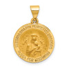 Lex & Lu 14k Yellow Gold Hollow Round Spanish Perpetuo Socorro Medal Pendant - Lex & Lu