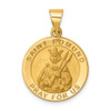 Lex & Lu 14k Yellow Gold Hollow Polished/Satin Round St. Edmund Medal Pendant - Lex & Lu