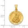 Lex & Lu 14k Yellow Gold Hollow Polished/Satin Round St. Edmund Medal Pendant - 4 - Lex & Lu