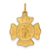 Lex & Lu 14k Yellow Gold Solid Small St. Florian Fire Dept. Badge Medal Pendant - Lex & Lu