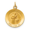 Lex & Lu 14k Yellow Gold Solid Small Round St. Gerard Medal Pendant - Lex & Lu