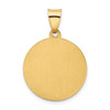 Lex & Lu 14k Yellow Gold Hollow Round Spanish San Miguel Medal Pendant - 4 - Lex & Lu