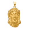 Lex & Lu 14k Yellow Gold Hollow Polished/Satin Large Jesus Medal Pendant - Lex & Lu