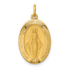 Lex & Lu 14k Yellow Gold Solid Polished/Satin Oval Miraculous Medal Pendant - Lex & Lu