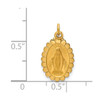 Lex & Lu 14k Yellow Gold Solid Small Oval Scalloped Miraculous Medal Pendant - 3 - Lex & Lu