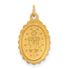 Lex & Lu 14k Yellow Gold Solid Small Oval Scalloped Miraculous Medal Pendant - 4 - Lex & Lu