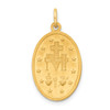 Lex & Lu 14k Yellow Gold Solid Polished/Satin 3D Oval Miraculous Medal Pendant - 3 - Lex & Lu