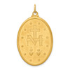 Lex & Lu 14k Yellow Gold Solid Extra Large Oval Miraculous Medal Pendant - 4 - Lex & Lu