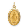 Lex & Lu 14k Yellow Gold Solid Small Oval Miraculous Medal Pendant - Lex & Lu