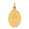 Lex & Lu 14k Yellow Gold Solid Small Oval Miraculous Medal Pendant - 3 - Lex & Lu