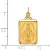 Lex & Lu 14k Yellow Gold Solid Rectangle w/Fan Top Miraculous Medal Pendant - 3 - Lex & Lu