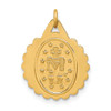 Lex & Lu 14k Yellow Gold Solid Small Round Scalloped Miraculous Medal Pendant - 3 - Lex & Lu