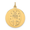 Lex & Lu 14k Yellow Gold Solid Large Round Miraculous Medal Pendant LALXR1774 - 4 - Lex & Lu