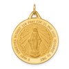 Lex & Lu 14k Yellow Gold Solid Extra Large Round Miraculous Medal Pendant - Lex & Lu