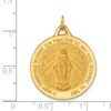 Lex & Lu 14k Yellow Gold Solid Extra Large Round Miraculous Medal Pendant - 3 - Lex & Lu
