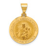 Lex & Lu 14k Yellow Gold Hollow Round Spanish Escapulario Rev. Medal Pendant - Lex & Lu