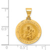 Lex & Lu 14k Yellow Gold Hollow Round Spanish Escapulario Rev. Medal Pendant - 3 - Lex & Lu