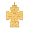 Lex & Lu 14k Yellow Gold Solid Polished/Satin Large 4-Way Medal Pendant Cross - 3 - Lex & Lu