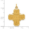 Lex & Lu 14k Yellow Gold Solid Polished/Satin Medium 4-Way Medal Pendant - 3 - Lex & Lu