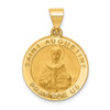 Lex & Lu 14k Yellow Gold Hollow Polished/Satin Round St. Augustine Medal Pendant - Lex & Lu