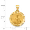 Lex & Lu 14k Yellow Gold Hollow Polished/Satin Round St. Augustine Medal Pendant - 3 - Lex & Lu