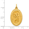 Lex & Lu 14k Yellow Gold Solid Med Oval St. Christopher Medal Pendant LALXR1802 - 3 - Lex & Lu