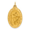 Lex & Lu 14k Yellow Gold Solid Med Oval St. Christopher Medal Pendant LALXR1803 - Lex & Lu