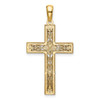 Lex & Lu 14k Yellow Gold w/Rhodium D/C Cross Pendant LALXR1836 - 3 - Lex & Lu