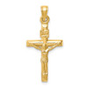 Lex & Lu 14k Yellow Gold Hollow Crucifix Pendant - Lex & Lu